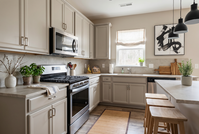 After — Minimalist kitchen redesigned by AI