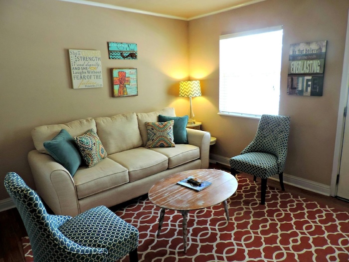 Before — original living room before AI redesign